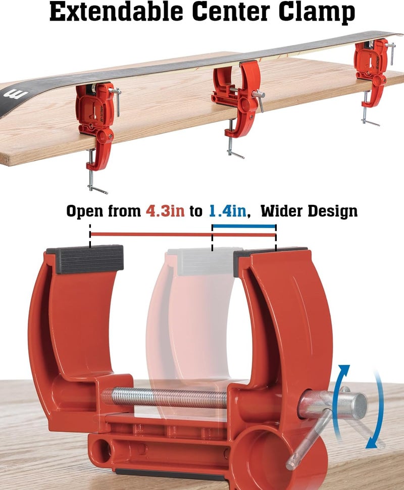 ANCHOM Ski and Snowboard Vises for Tuning, Repair and Waxing, Non-Slip Ski Snowboard Clamp with Rubber Pads, Vice Grips and Horizontal and Vertical Working Positions, Stable Ski Snowboard Tuning Vise - Image 3